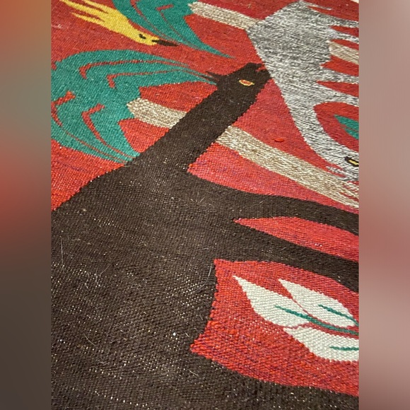 Hand Woven Wool Animal Rug - Picture 4 of 4